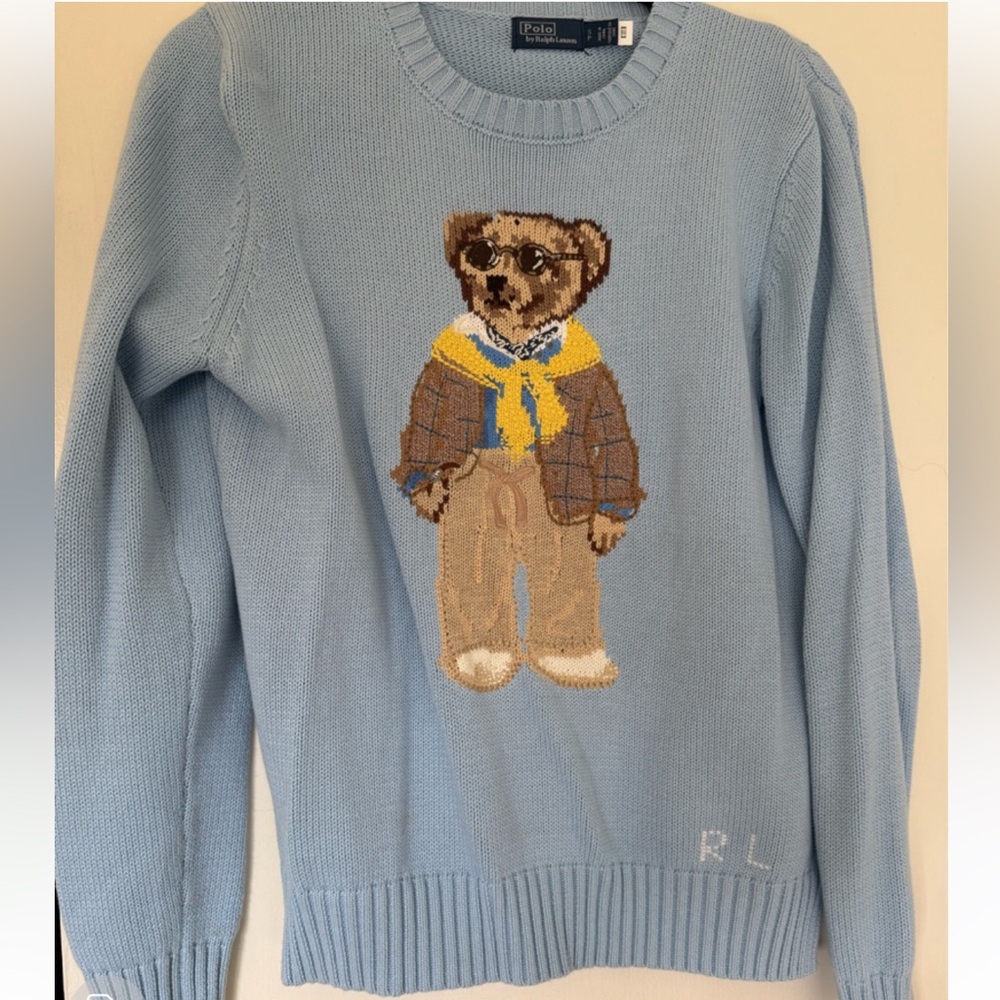 Polo Ralph Lauren Light Blue teddy bear sweater